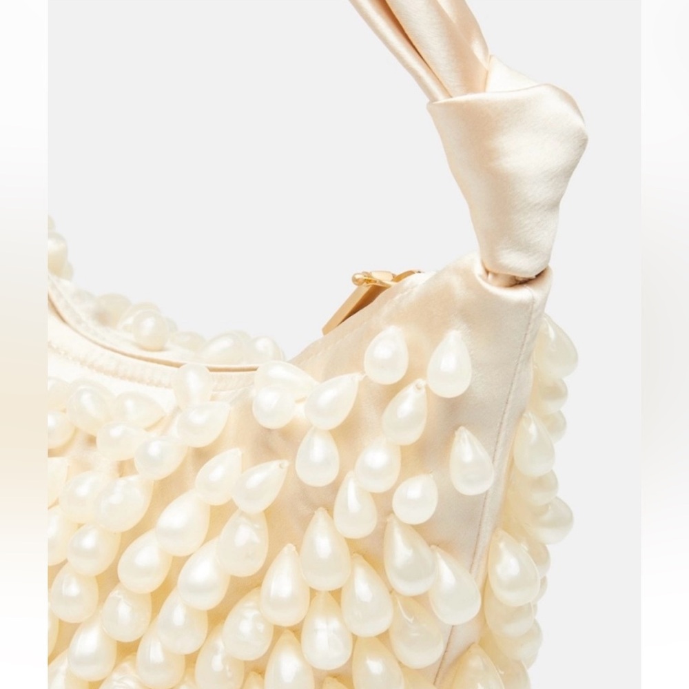 🌺🎉HP🌺 NWT Cult Gaia Gia Satin Shoulder Bag Ivory - Picture 15 of 16